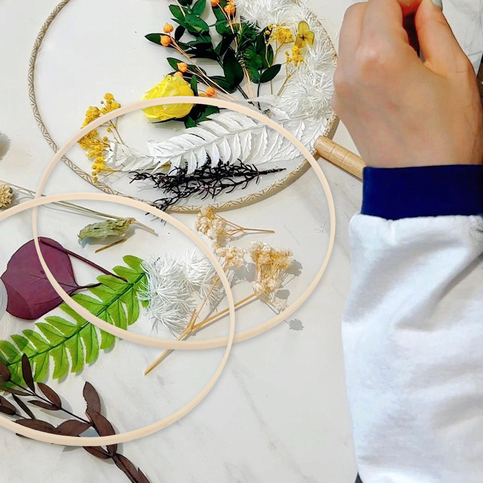 Embroidery Craft - 10 szt. Drewniane obręcze do haftowania,