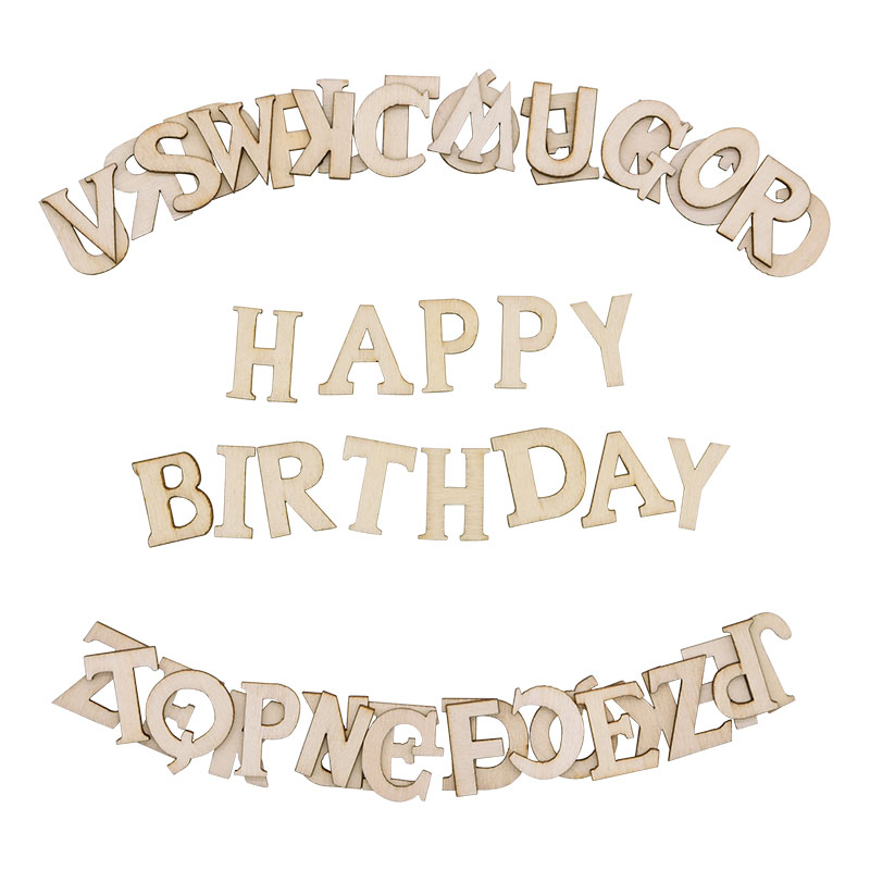 Embellishments For Scrapbooking - 100szt Litery Drewniany Alfabet Numer Ozdoby