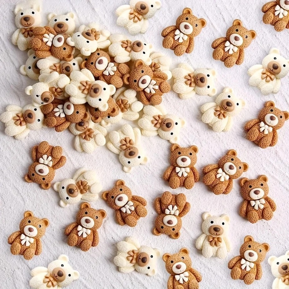 Embellishments For Scrapbooking - 10-100 szt. Kreskówkowe Beżowe Kawa Niedźwiedź