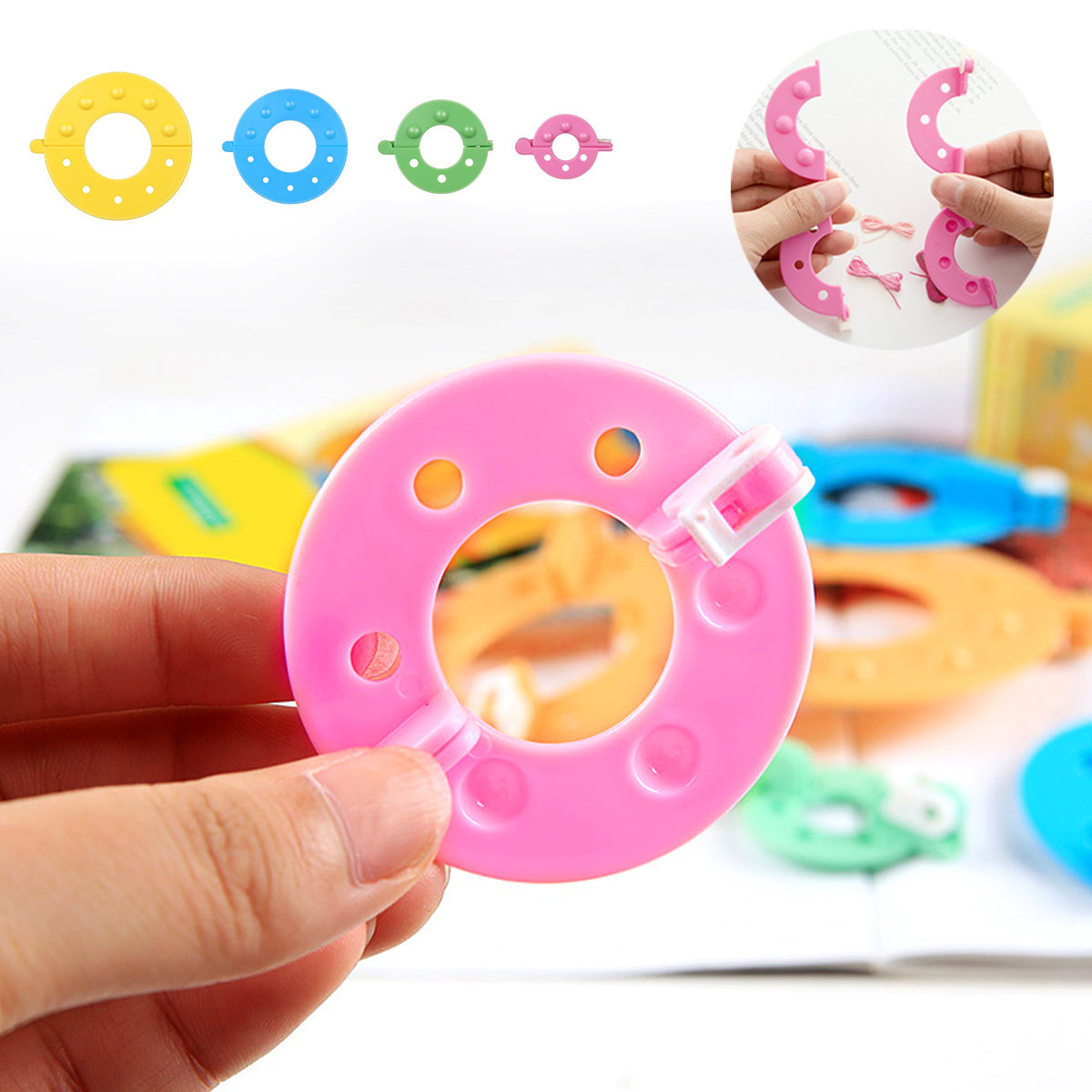Pom Pom Maker Tool - 8 szt. przyrządów do tworzenia pomponów