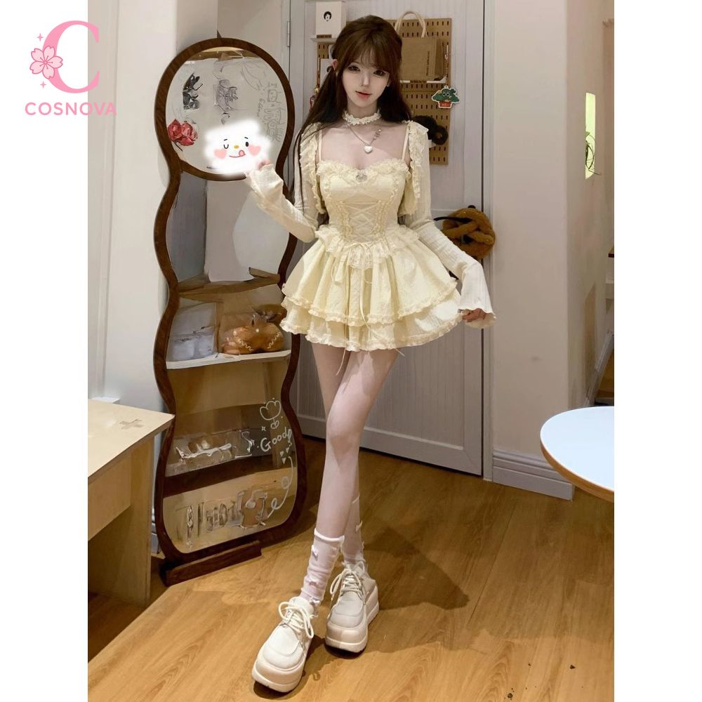 Słodki zestaw sukienek Lolita  – Elastic Lace Trim recenzja i cena