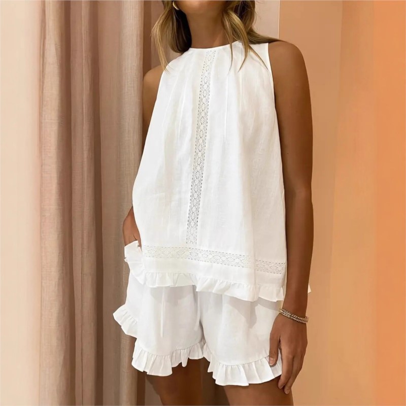 Nowy Damski Letni Zestaw 2-czę – Elastic Lace Trim recenzja i cena